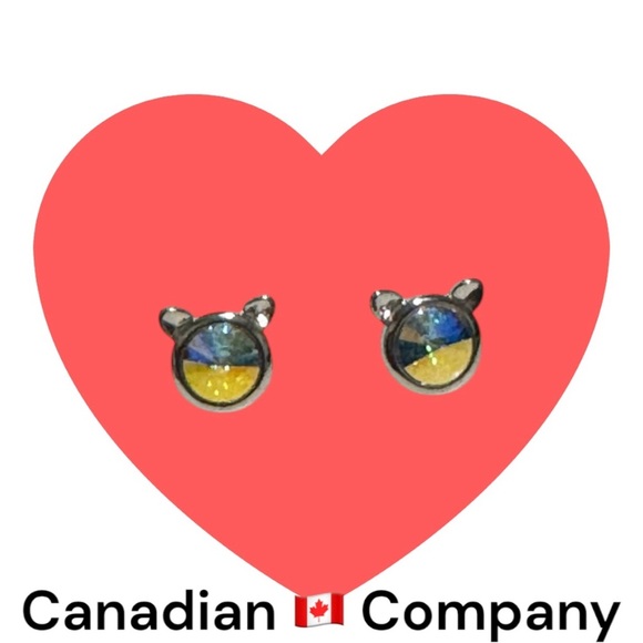 🇨🇦🆕5th Avenue Blue Swarovski Crystal Cat Earrings - Picture 6 of 10